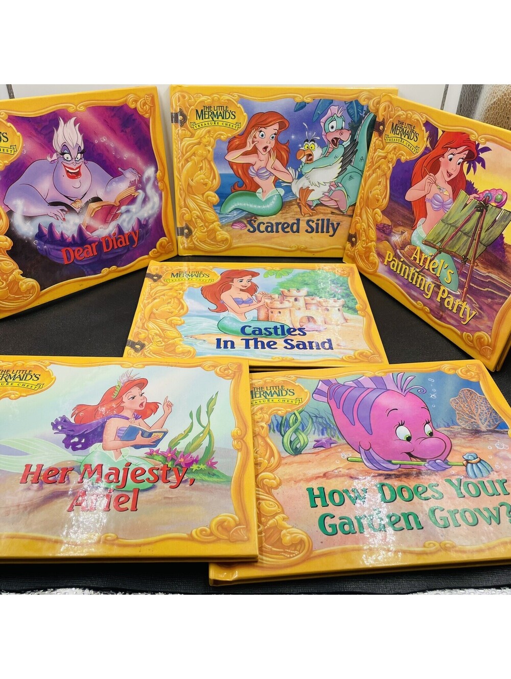 Lot of 5 Disney The Little Mermaid's Treasure Chest Books Hardcover Mermaid 1992